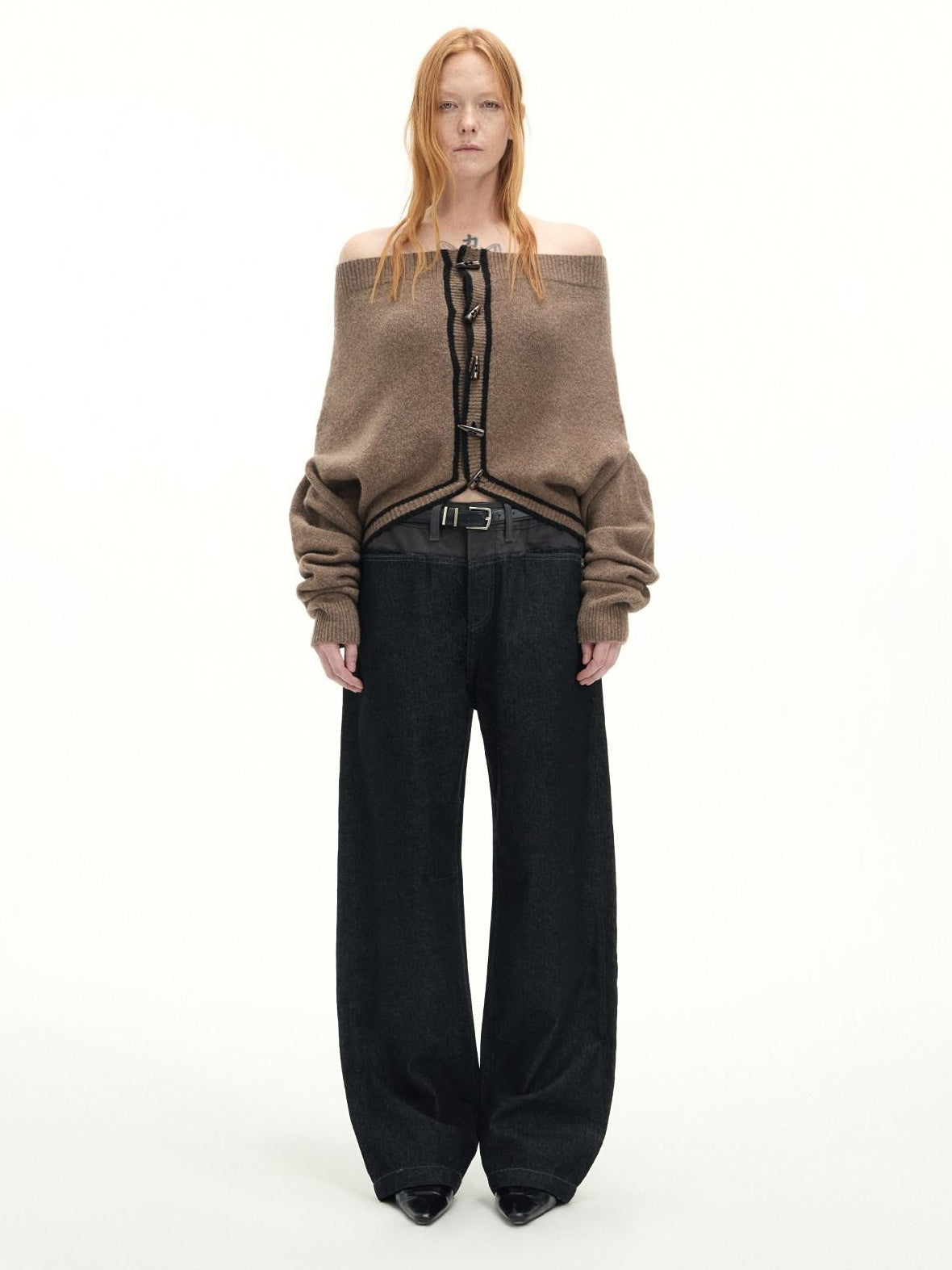 RUN TO THE FUTURE Casual Patchwork Low Waist Loose Women Black Cotton Wide-Leg Jeans