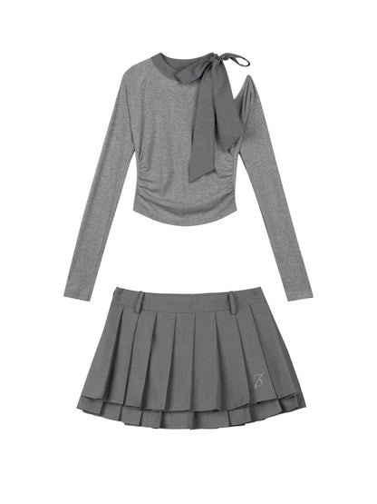 7Shiftin Elegant Matching Two Piece For Young Women S M L Top &amp; Skirt Sets