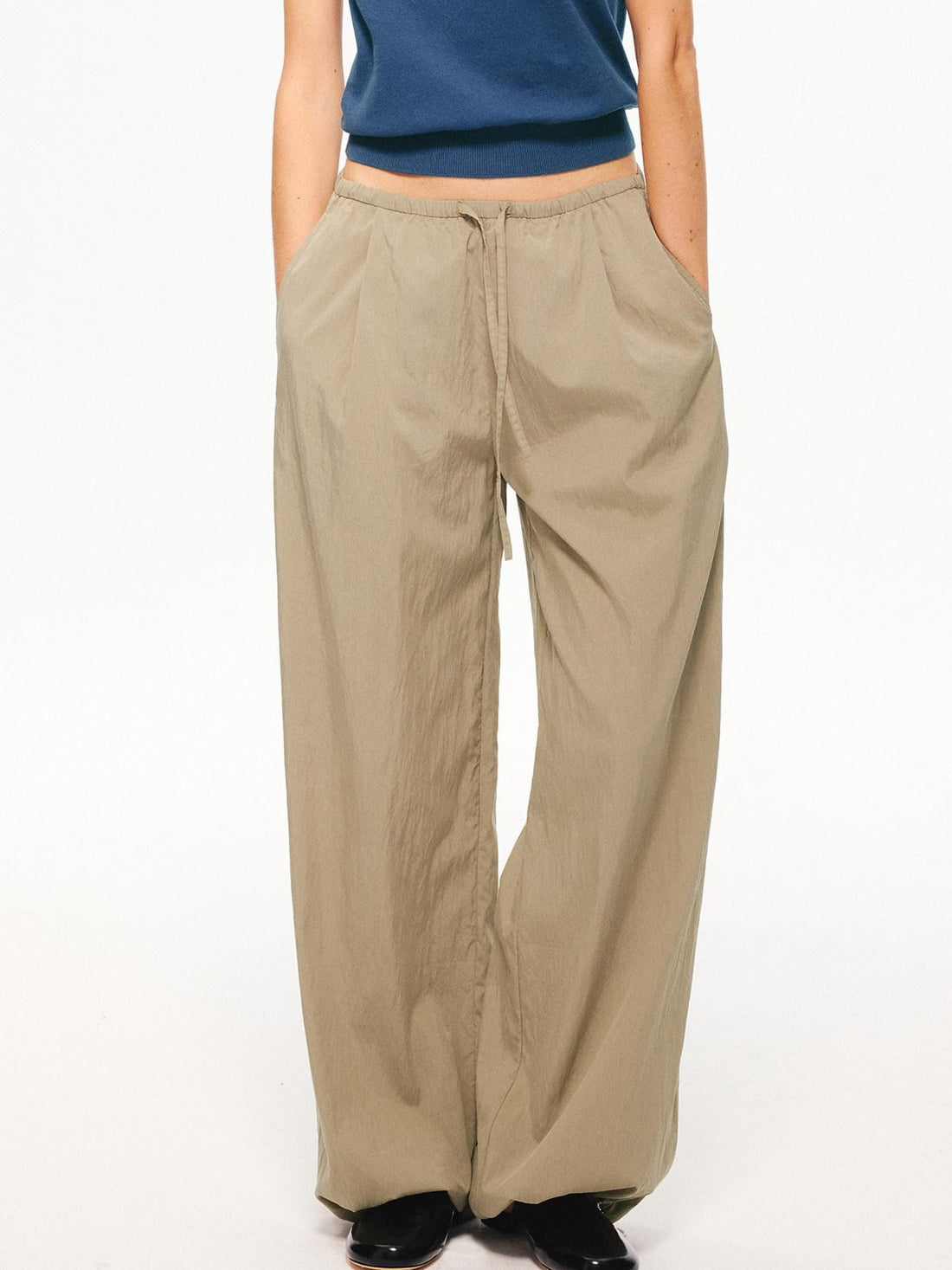 Northbutsouth Black Cooling Elastic Waist Tapered Women&
