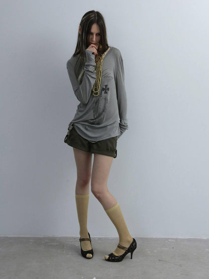 DoublePunch Angel Irregular Punk Print Women&