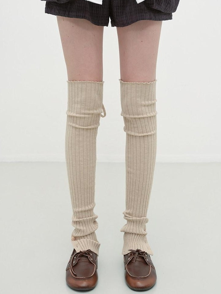 RUN TO THE FUTURE Soft Viscose Blend High Tube Minimal Over The Knee For Women Solid Leg Warmers