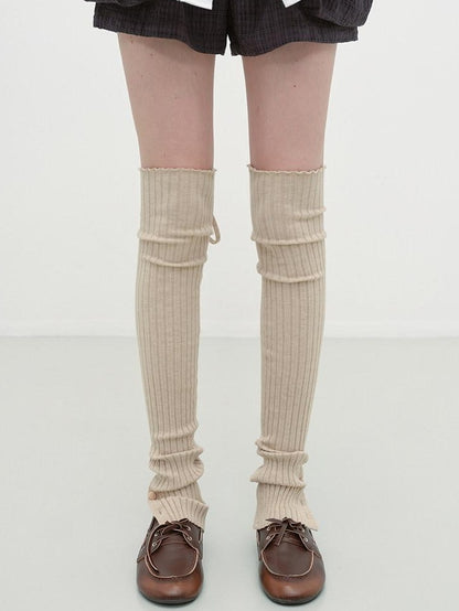 RUN TO THE FUTURE Soft Viscose Blend High Tube Minimal Over The Knee For Women Solid Leg Warmers