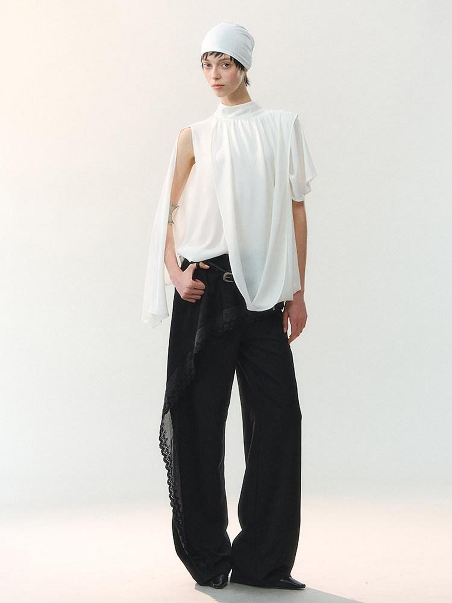 AnnoMundi Night Shadow Airy Draped Asymmetrical Layered Sheer Women&