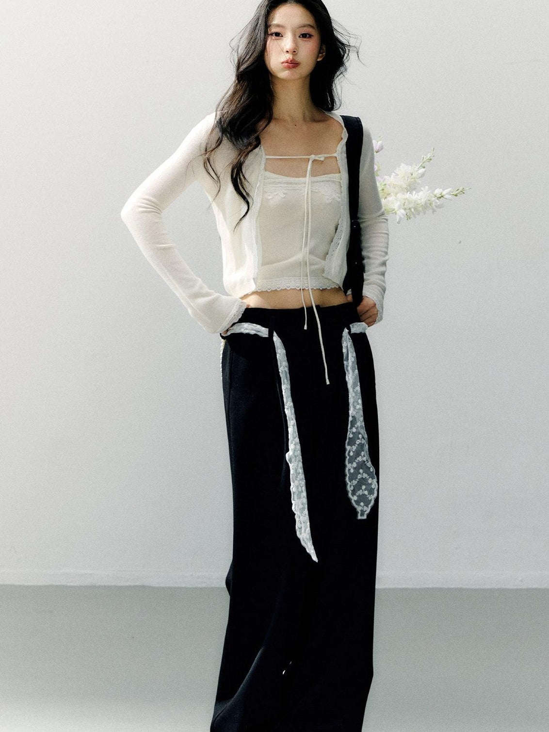 7Shiftin Two Piece High Waist Solid Knit Square Neck Casual Women Long Sleeve Crop Tops