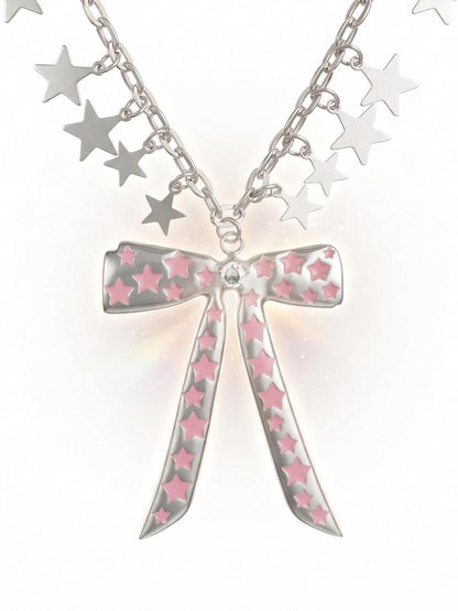 takeabreak Pink Blue Sweet Cool Bow Star Synthetic Gem Women&