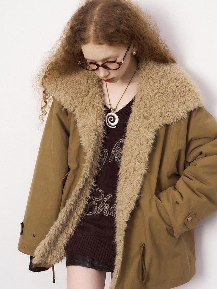 DIDDI MODA Fuzzy Pocket Open Cardigan Knitted Two Piece Women&