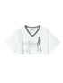 Achihara Summer V-Neck Puff Short Sleeve Tee - Loose Fit Cotton Blend Top