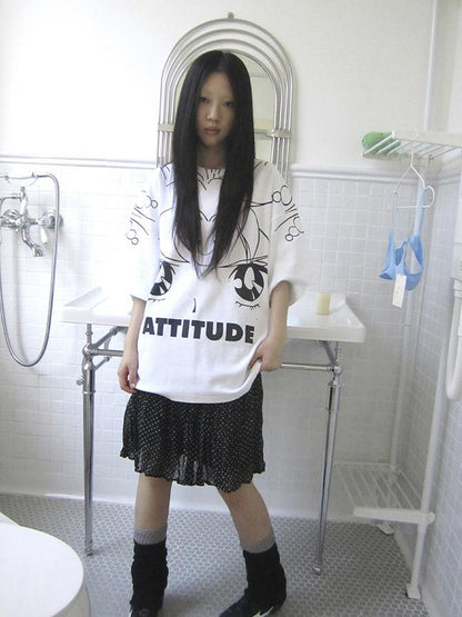 Updateang project Anime Graphic Summer Design Loose Fit Short Sleeve Tee Women