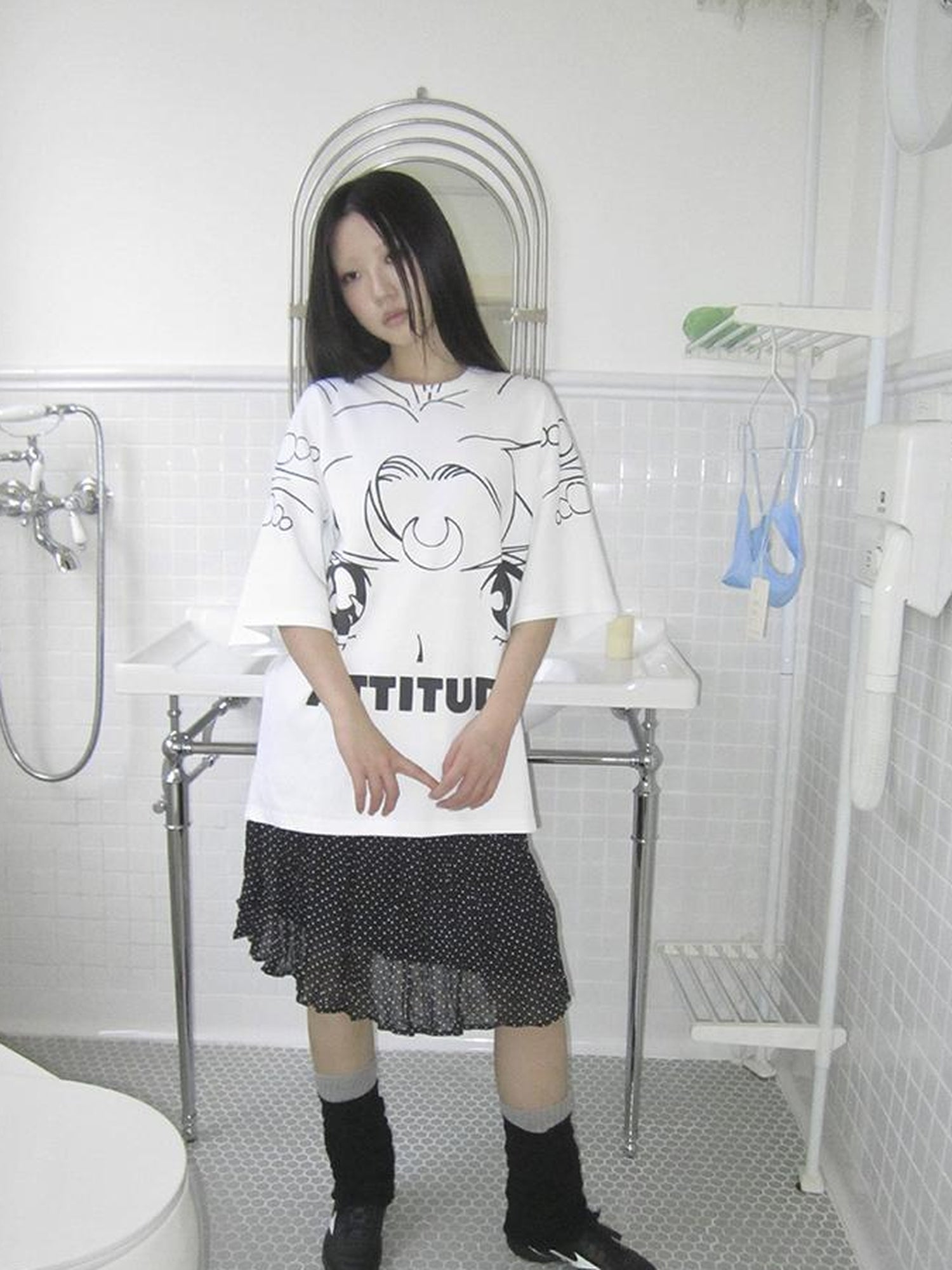 Updateang project Anime Graphic Summer Design Loose Fit Short Sleeve Tee Women