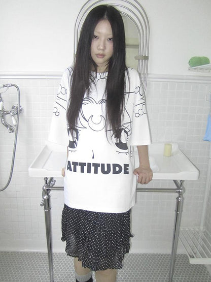 Updateang project Anime Graphic Summer Design Loose Fit Short Sleeve Tee Women