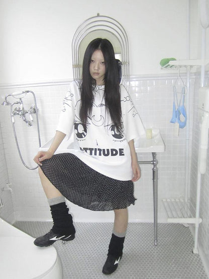 Updateang project Anime Graphic Summer Design Loose Fit Short Sleeve Tee Women