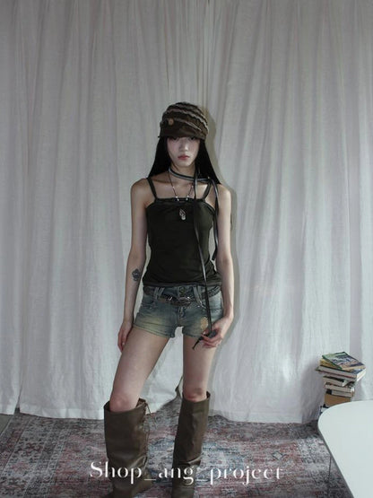 Antique Y2K Embossed Silver Gray Studded Belt