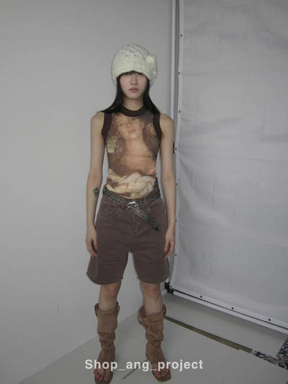 Antique Y2K Embossed Silver Gray Studded Belt