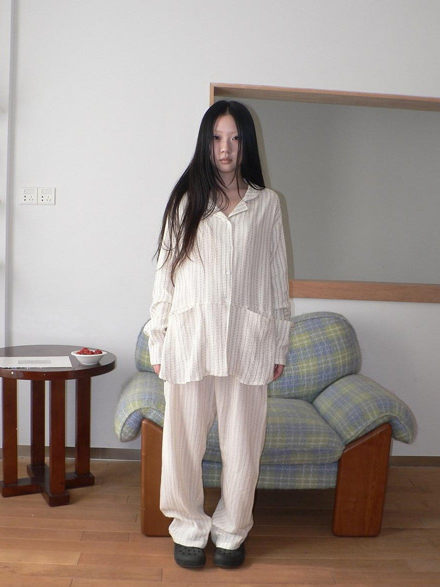 ang project Apricot Star Double Gauze Long Sleeve Button Front Women&