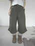 ang_project_Army_Green_Pressed_Pleat_Rivet_Flared_Wide_Leg_Women&
