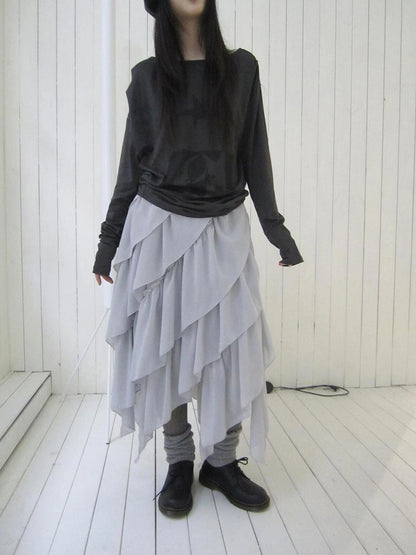 ang project Asymmetrical Chiffon A Line Skirt Skirt