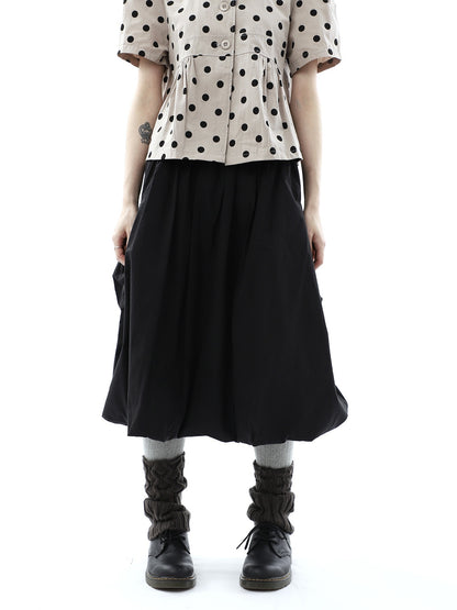 ang_project_Black_Korean_Pleated_Tulip_Pocket_Lined_Elastic_Waist_Women&