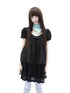 ang_project_Black_Plaid_Spliced_Tie_Faux_Layered_Puff_Women&