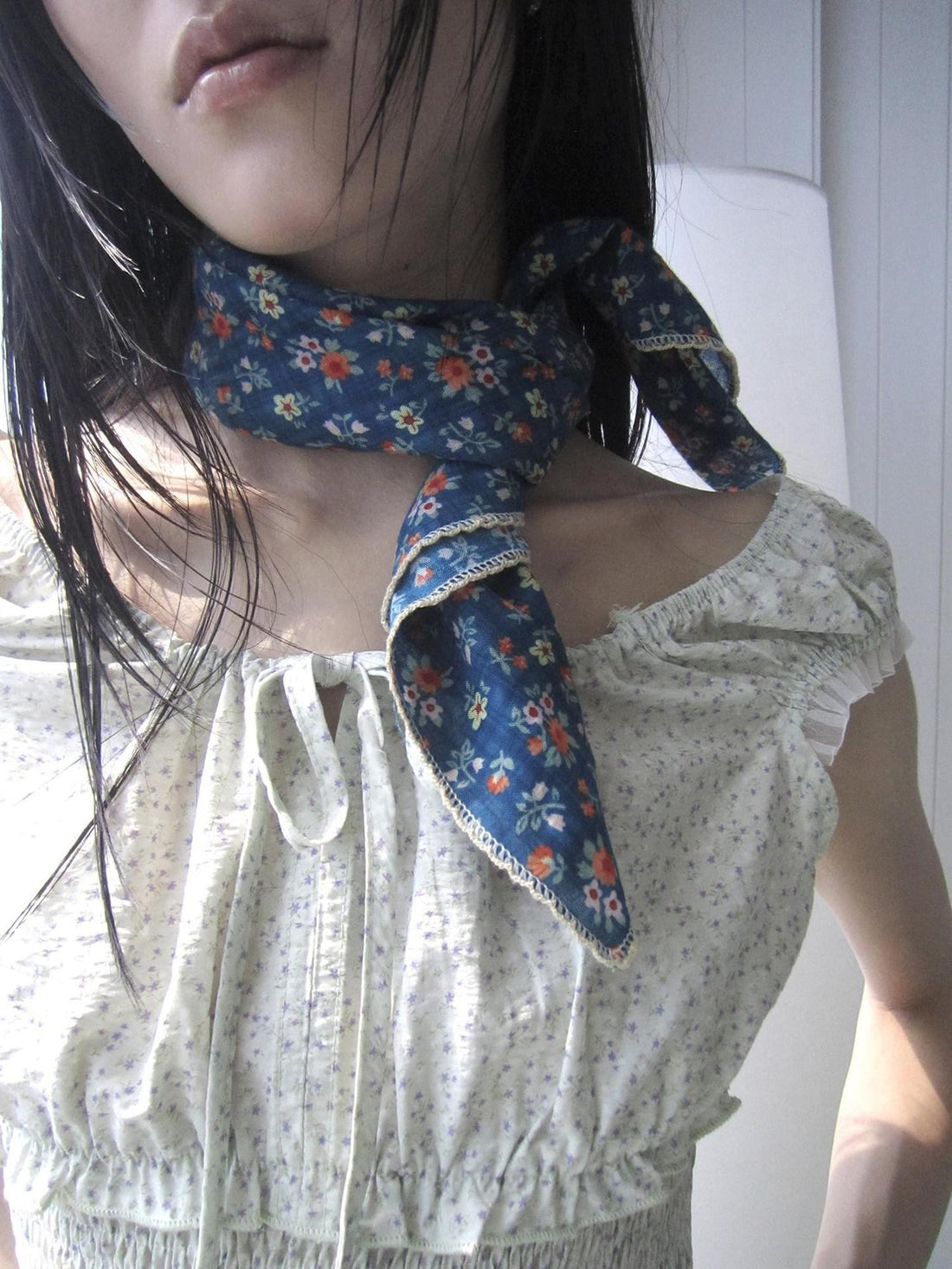 ang project Blue Green Patchwork Floral Decorative Women&