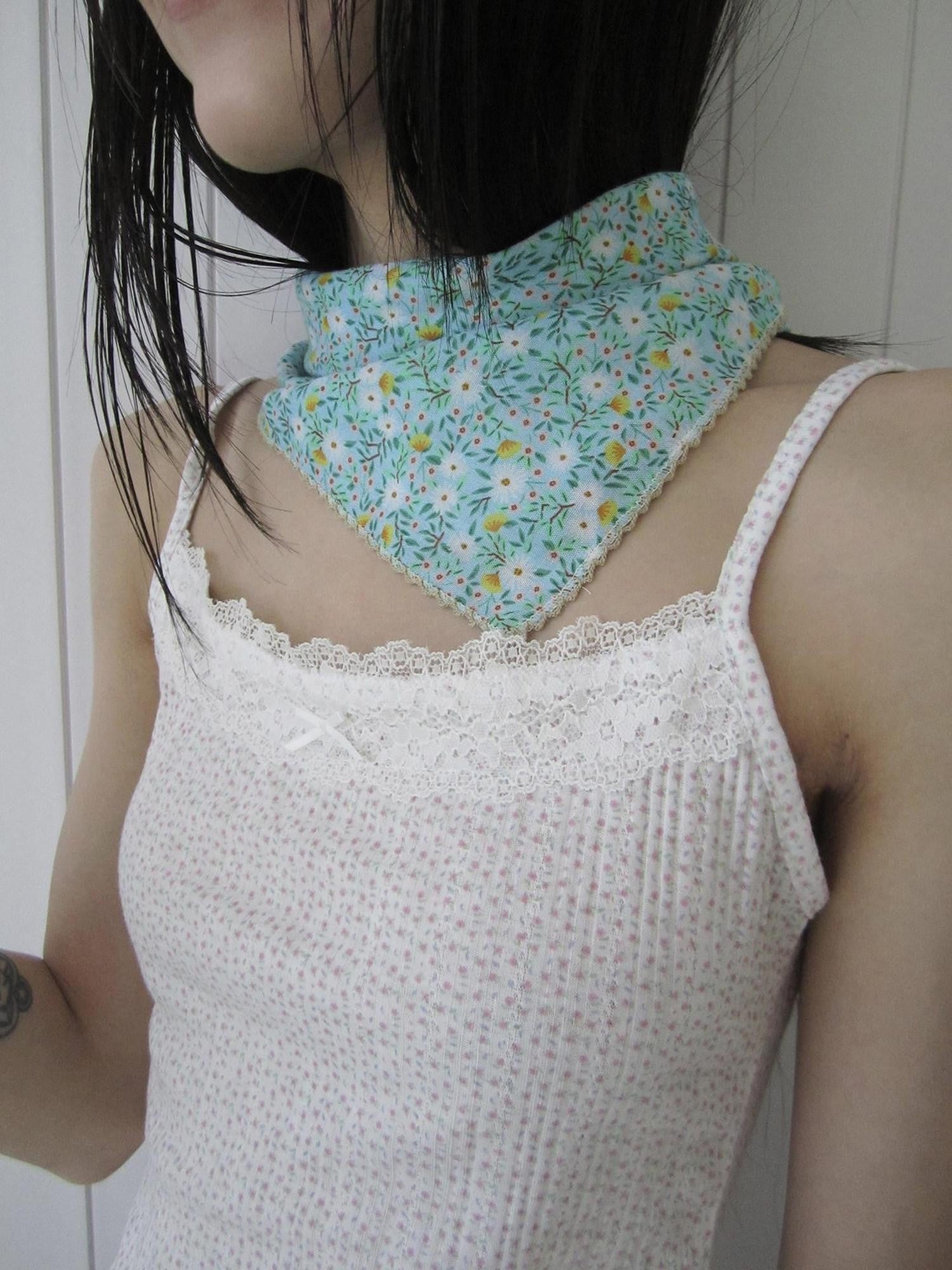 ang project Blue Green Patchwork Floral Decorative Women&