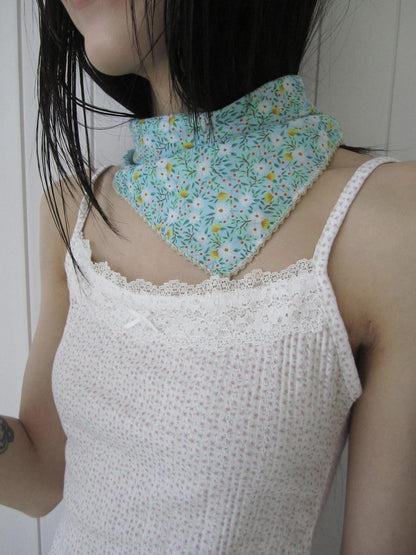 ang project Blue Green Patchwork Floral Decorative Women&