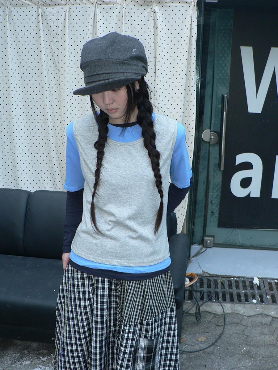 ang project Blue Plaid Colorblock Layered 3 Piece Women&