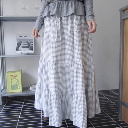 ang_project_Blue_White_Plaid_Tie_Waist_A_Line_Skirt_MISSTT