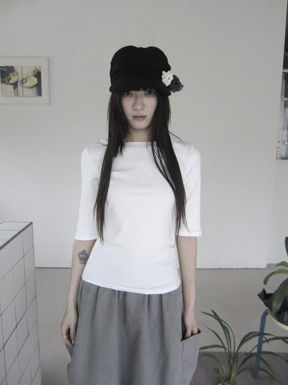 ang_project_Boat_Neck_Solid_Slim_Fit_Half_Sleeve_Cropped_Women&