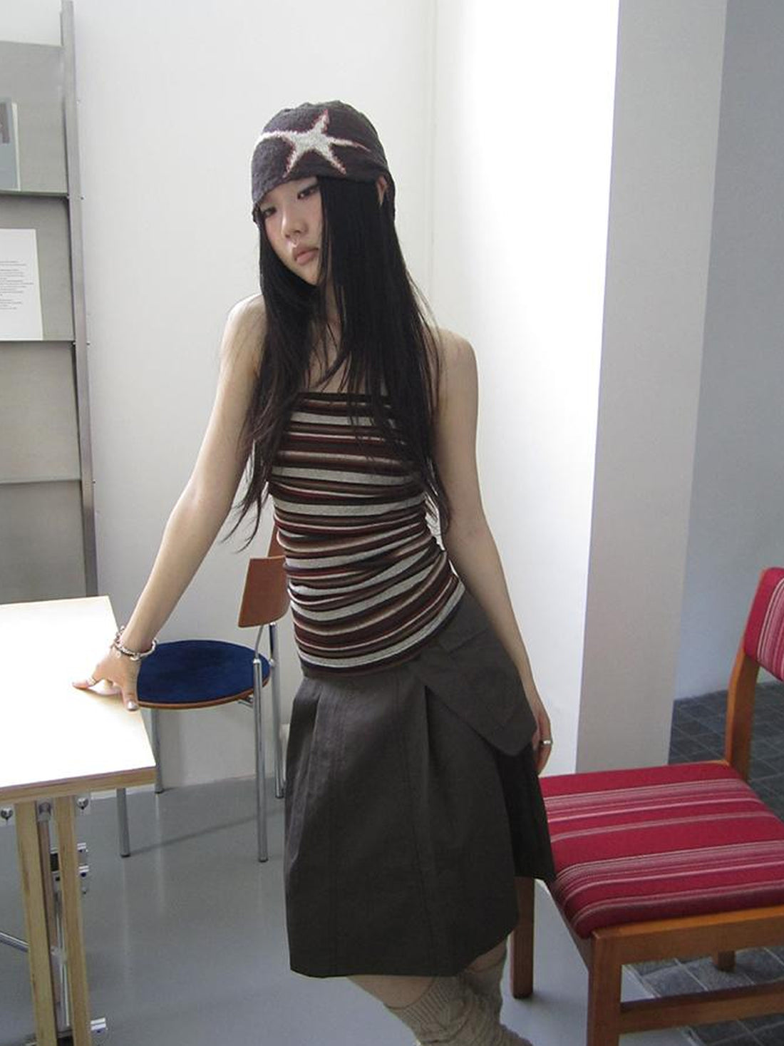 Updateang project Bohemian Stripe Brown Tube Top
