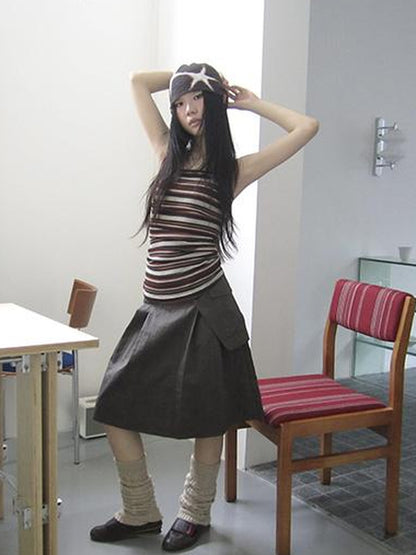 Updateang project Bohemian Stripe Brown Tube Top