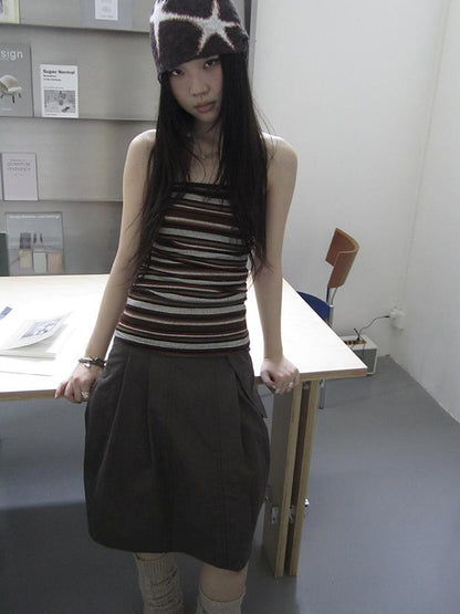 Updateang project Bohemian Stripe Brown Tube Top