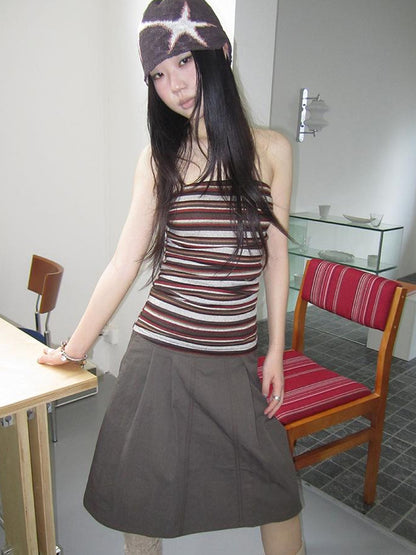 Updateang project Bohemian Stripe Brown Tube Top