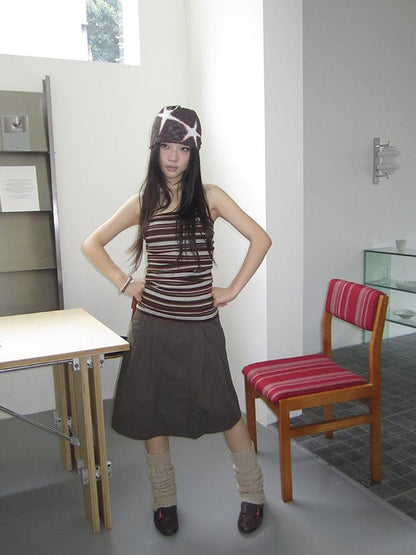 Updateang project Bohemian Stripe Brown Tube Top