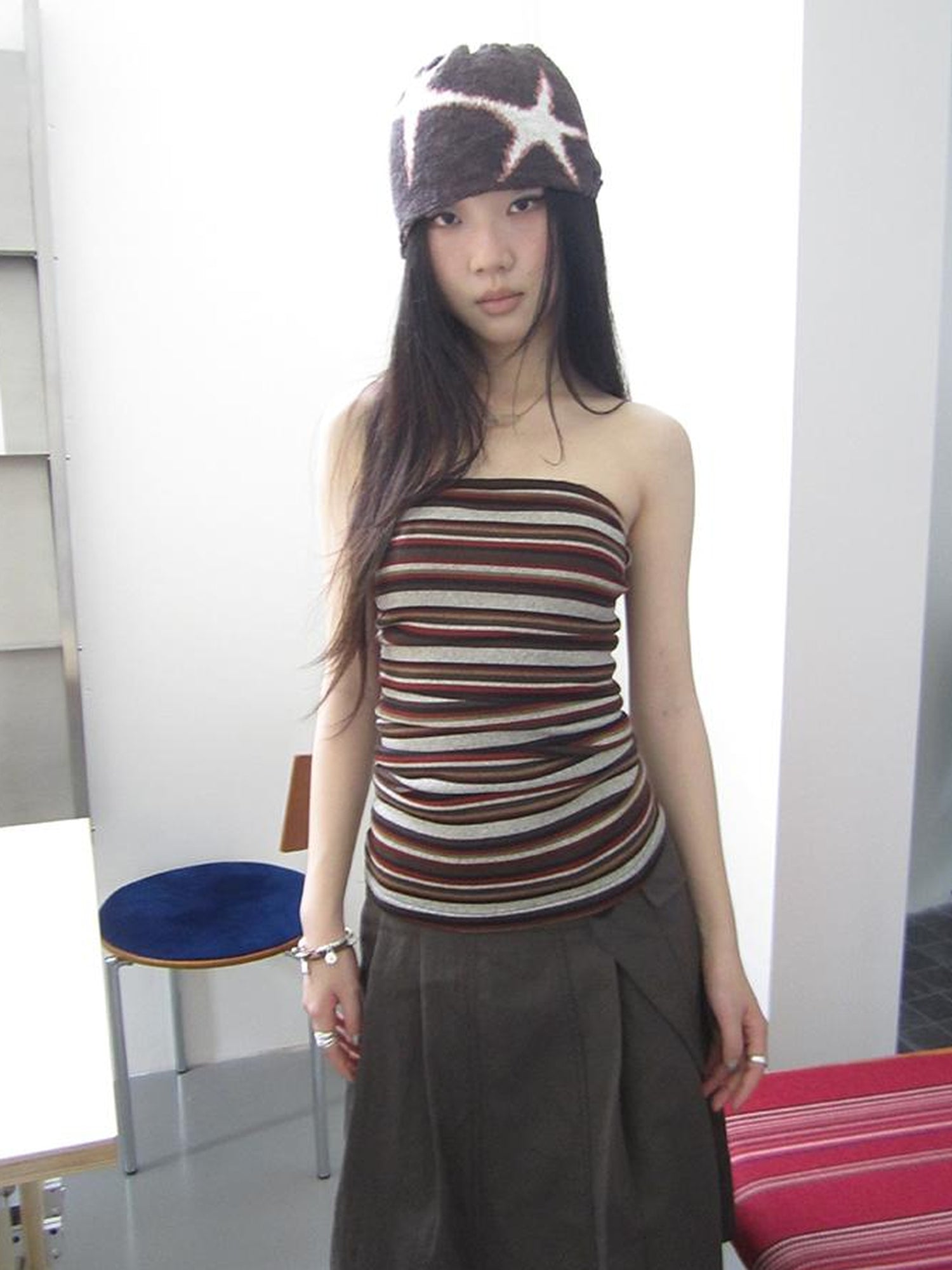 Updateang project Bohemian Stripe Brown Tube Top