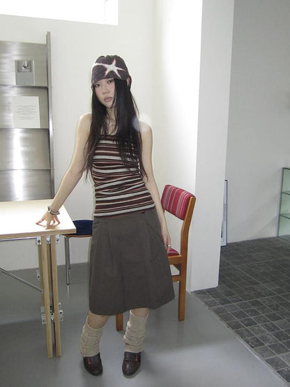 Updateang project Bohemian Stripe Brown Tube Top