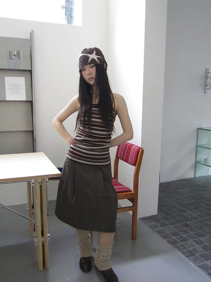 Updateang project Bohemian Stripe Brown Tube Top
