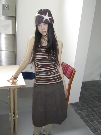 Updateang project Bohemian Stripe Brown Tube Top