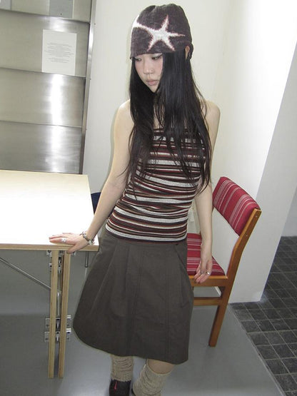Updateang project Bohemian Stripe Brown Tube Top