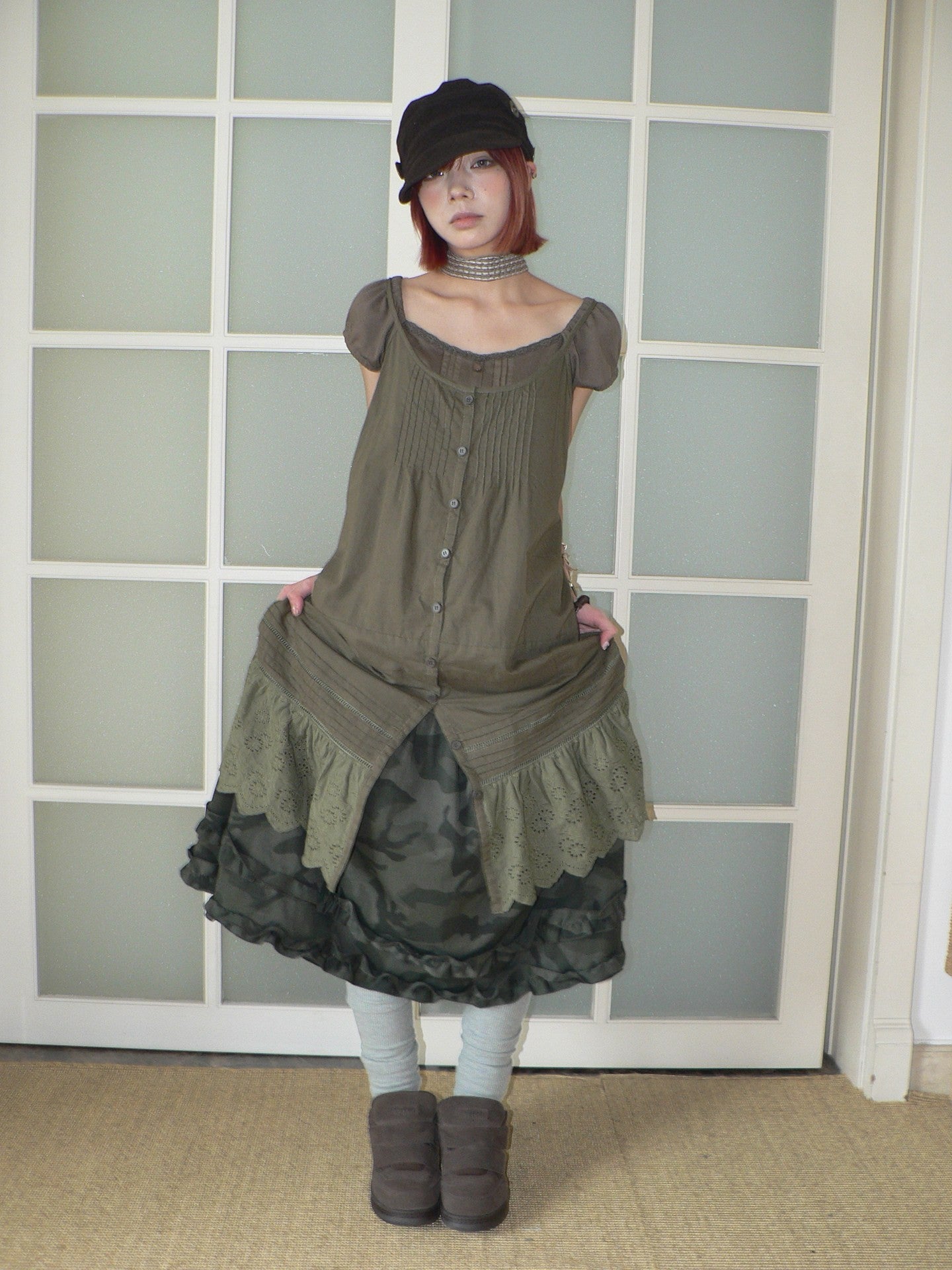 ang_project_Botanical_Pleated_Single_Row_Button_Cutout_Lace_Layered_Women&