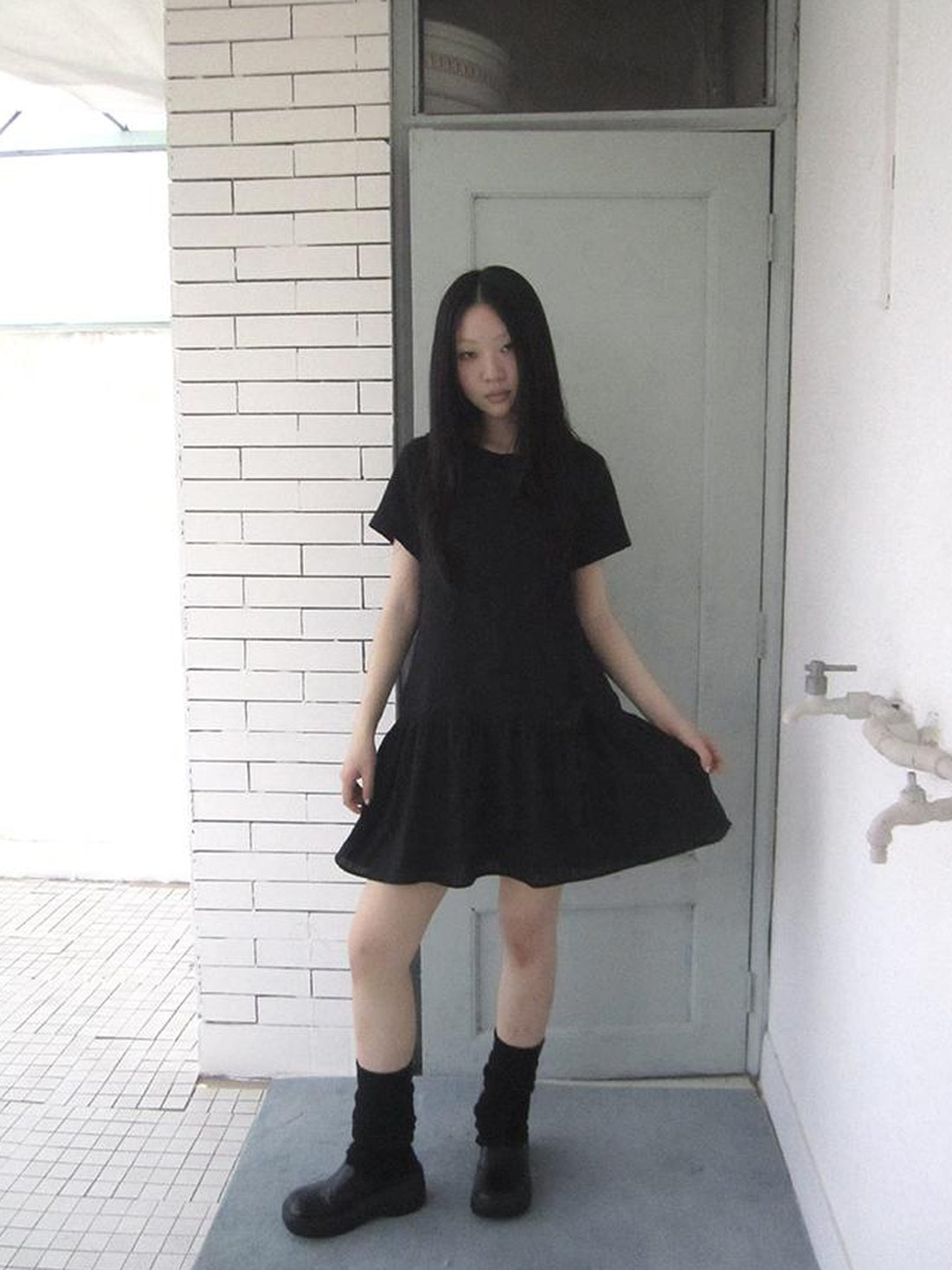 ang project Butterfly Bow Tie Waist Summer Dress With Peter Pan Collar