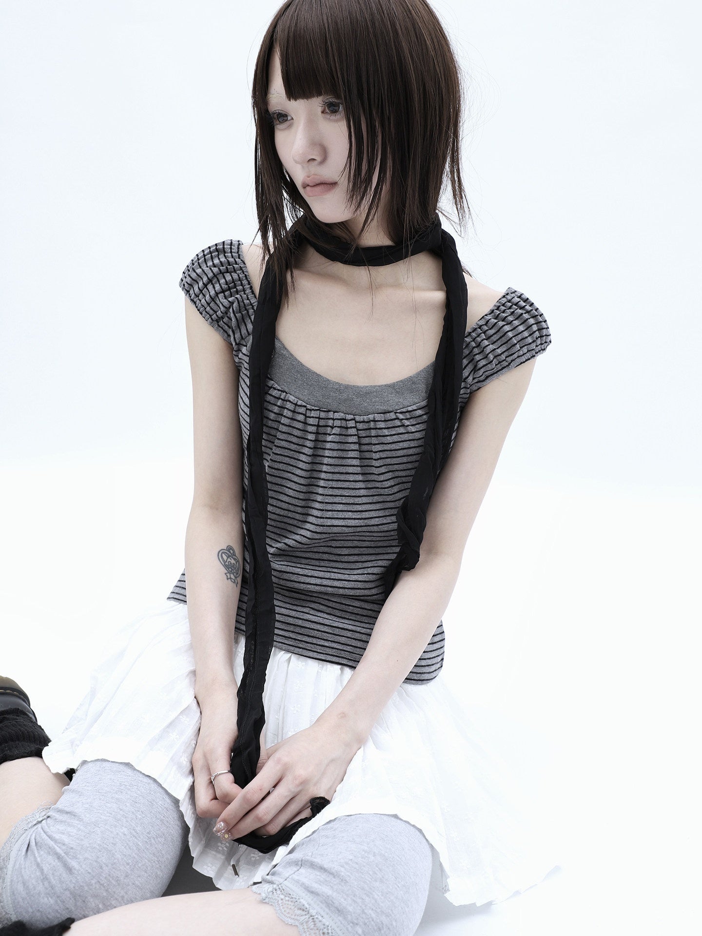 ang_project_Button_Patchwork_Striped_Square_Neck_Women&
