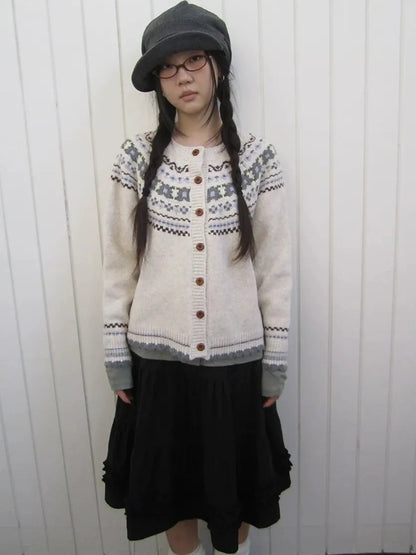 ang project Color Options
V-neck
Long Sleeve
Ribbed Hem And Cuffs
Kangaroo Pocket
Fair Isle Pattern
Button Front
Regular Fit
Model Height
Chest Size
Length Sweater