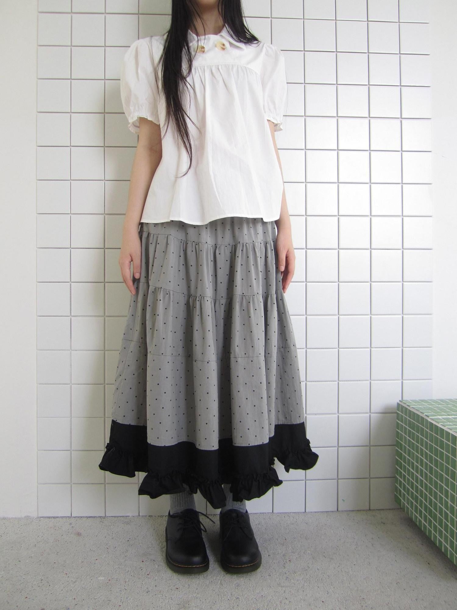 ang project Colorblock Polka Dot Patchwork Fake Two Piece A Line Women&