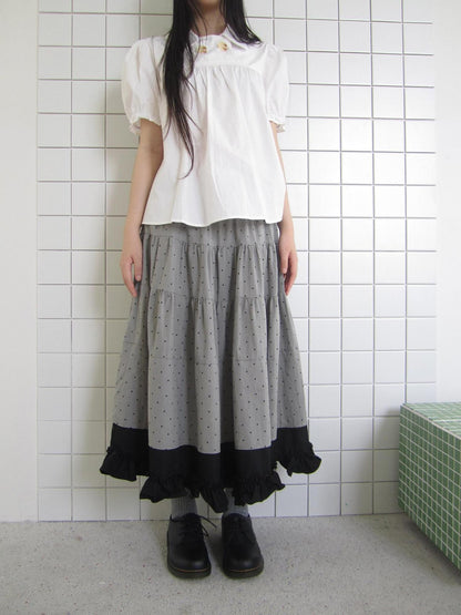ang project Colorblock Polka Dot Patchwork Fake Two Piece A Line Women&