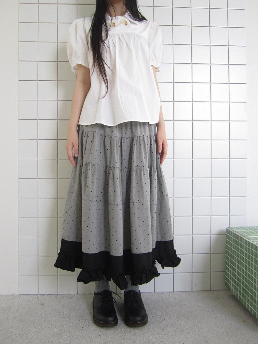 ang project Colorblock Polka Dot Patchwork Fake Two Piece A Line Women&