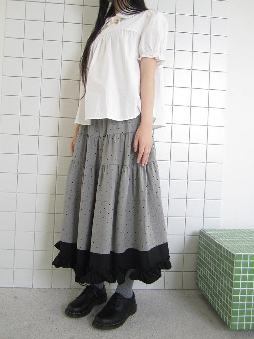 ang project Colorblock Polka Dot Patchwork Fake Two Piece A Line Women&