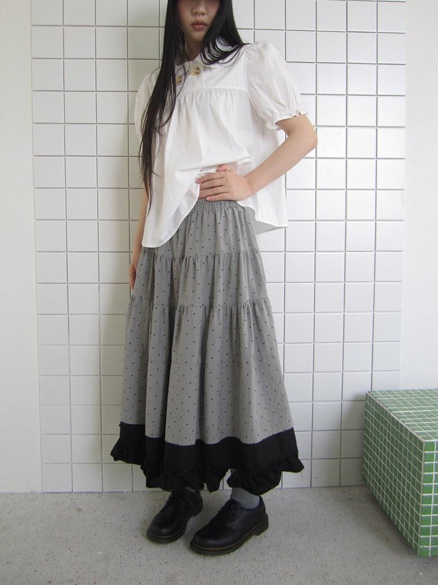 ang project Colorblock Polka Dot Patchwork Fake Two Piece A Line Women&