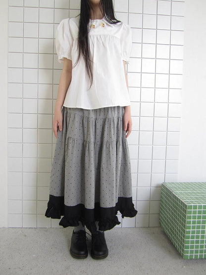 ang project Colorblock Polka Dot Patchwork Fake Two Piece A Line Women&
