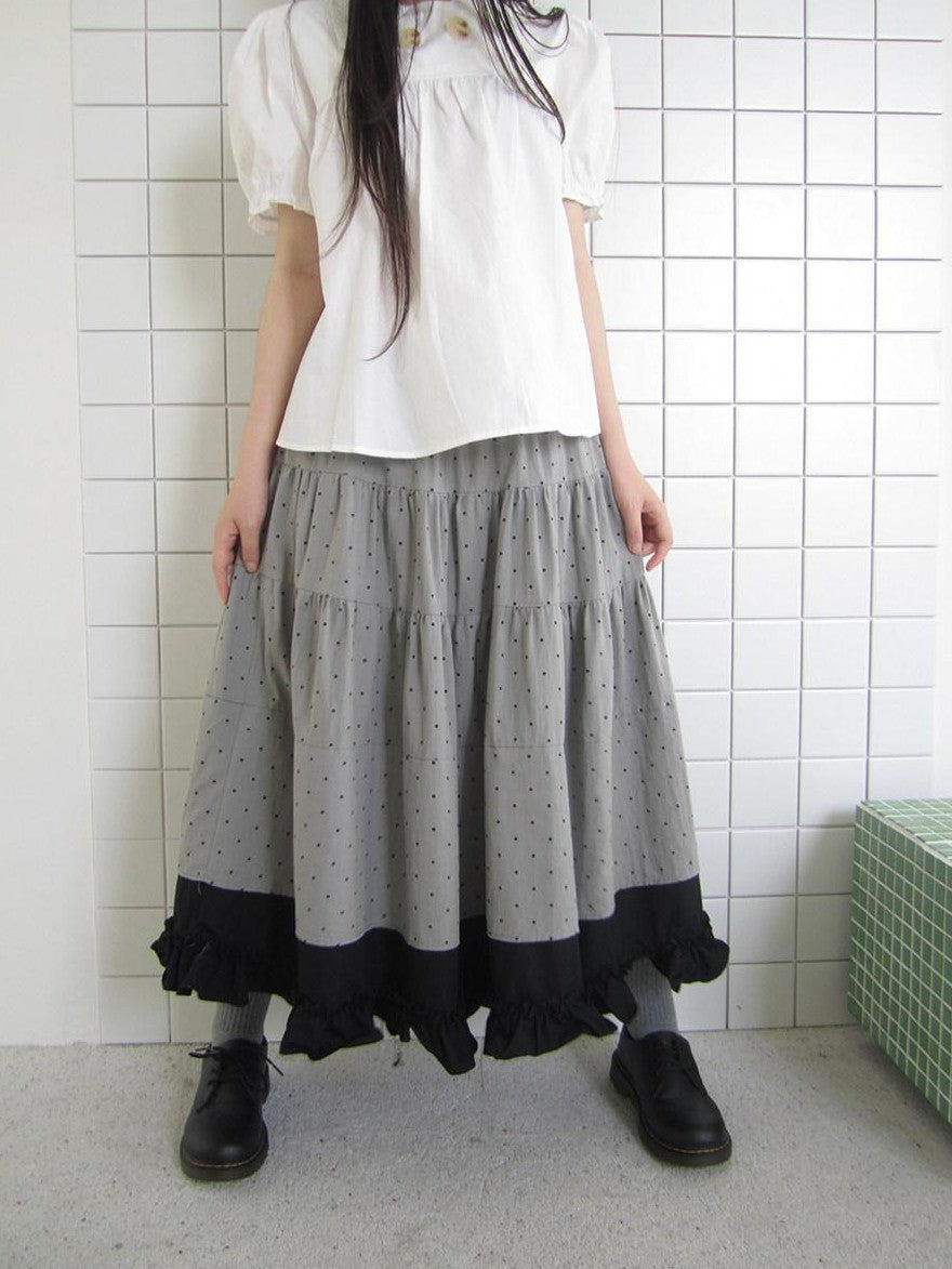 ang project Colorblock Polka Dot Patchwork Fake Two Piece A Line Women&