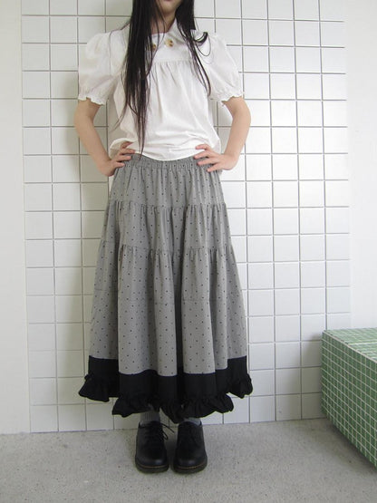 ang project Colorblock Polka Dot Patchwork Fake Two Piece A Line Women&